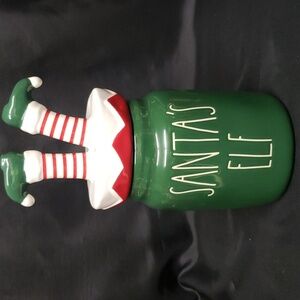 Rae Dunn NWOT "SANTA'S ELF"  Ceramic Holiday Cookie/Treat Canister